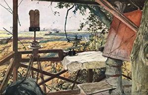 Headquarters Prints: Sur les Champs de Bataille de 1918; l'observatoire du general Mangin pendant notre offensive