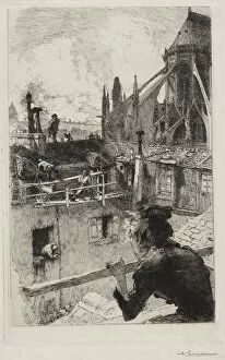 Auguste Louis Lepère Gallery: Sur les Toits pres Notre Dame, 1893. Creator: Auguste Louis Lepere (French, 1849-1918)