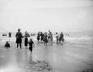 Paddling Prints: Surf bathing, between 1900 and 1905. Creator: Unknown