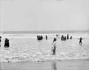 Paddling Prints: Surf bathing, between 1900 and 1905. Creator: Unknown