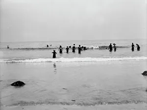 Paddling Prints: Surf bathing, between 1900 and 1905. Creator: Unknown
