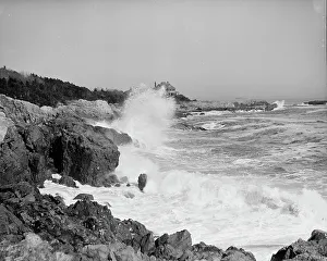 Massachusetts United States Prints: Surf at Marblehead Neck, Mass. c1905. Creator: Unknown