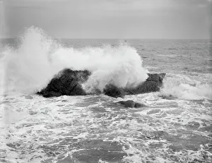 Surf Prints: Surf near Nanepashemet Hotel, Marblehead, Mass. between 1895 and 1910. Creator: Unknown