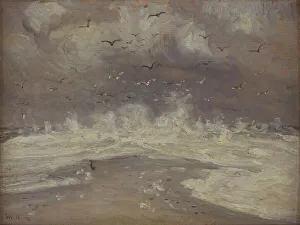 Ancher Michael Peter Prints: Surf at the North Coast of Jutland;Stormy Weather at Skagen