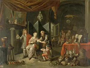 Examining Prints: A surgeon letting blood from a woman's arm