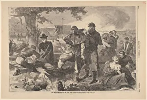 Treating Prints: The Surgeon at Work at the Rear During an Engagement (Harpers Weekly, Vol