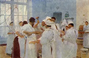 Mallet Prints: Surgeon Yevgeni Vasilyevich Pavlov (1845-1916) in the Operating Theatre, 1888, (1965)