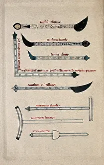 Scalpel Prints: Surgical instruments, mainly cautery irons. Creator: Unknown