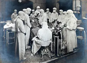 Gathered Prints: Surgical operation at Middlesex Hospital, c1920s. Creator: Humphrey Joel