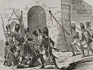 Arriving Prints: Surprise of the Pamplona Citadel, Napoleonic invasion, 1808, (1851). Creator: Unknown