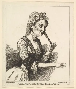 Livesay Richard Prints: Surprised Woman from Hogarths Morning, October 1788