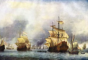Tall Ship Prints: The Surrender of the Prince Royal. c1650-1700Artist: Willem van de Velde the Younger