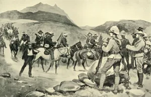 Commando Prints: The Surrender of Prinsloos Force at the Caledon River, 1901. Creator: Ernest Prater