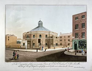 Blackfriars Road Gallery: Surrey Chapel, Blackfriars Road, Southwark, London, 1816. Artist: C Rosenberg