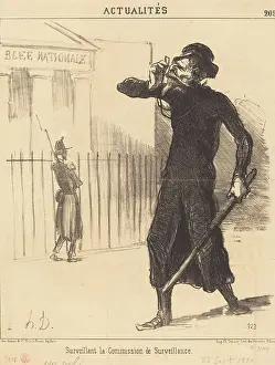 Sentry Prints: Surveillant la Commission de Surveillance, 1851. Creator: Honore Daumier