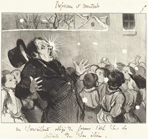Incident Prints: Un surveillant oblige de fermer l'oeil sur la conduite de ses eleves, 1845