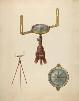 Archie Thompson Gallery: Surveyors Compass, c. 1937. Creator: Archie Thompson