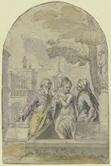 Controversy Prints: Susanna and the Elders, 17th century. Creator: Southern German, 17th century;