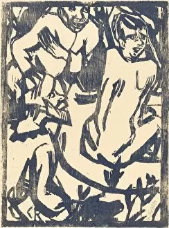 Blackmail Gallery: Susanna and the Elders, 1916 / 1917. Creator: Christian Rohlfs