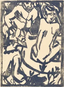 Voyeur Prints: Susanna and the Elders, 1916 / 1917. Creator: Christian Rohlfs