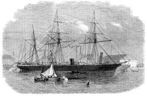 Confederate Prints: The suspected Confederate cruiser Pampero seized at Glasgow, 1864. Creator: Unknown