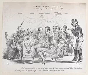 Jean Ignace Isidore Gerard Collection: The Suspended Congress, ca. 1829. Creator: Pierre Langlumé