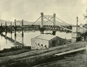Iron Prints: Suspension Bridge, over the Fitzroy, 1901. Creator: Unknown