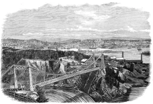 St John River Prints: The Suspension Bridge over the River St