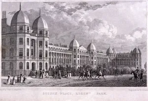 Regents Park Prints: Sussex Place, Regents Park, Marylebone, London, 1828. Artist: WR Smith