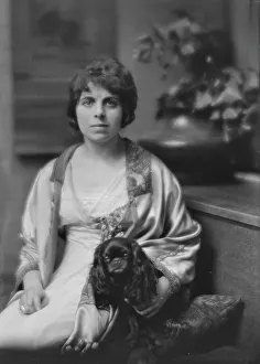 Sutro, Charles, Mrs. and dog, portrait photograph, 1913. Creator: Arnold Genthe