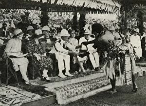 Queen Consort Of King George Vi Gallery: At Suva, Fiji. Presenting a Tabua (Tooth of the Sperm Whale)...1927, 1937
