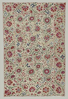 Bukhara Prints: Suzani: curtain or bed cover, about 1800. Creator: Unknown