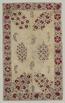 Uzbekistan Prints: Suzani: divan cover, 1700s. Creator: Unknown