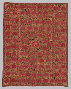 Uzbekistan Prints: Suzani (large hanging or cover), Uzbekistan, 1840/1890. Creator: Unknown