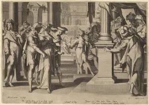 Joachim Wtewael Prints: Suzannah before Daniel, 1606. Creator: Willem van Swanenburg