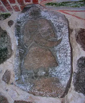 The Svantevit-Stone in the church in Altenkirchen on the island Rugen, before 1168. Artist: Pre-Christian Art The Svantevit-Stone in the church in Altenkirchen on the island Rugen, before 1168. Artist: Pre-Christian Art