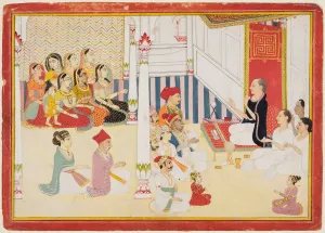 Color On Paper Prints: Svetambara Jain Teacher Giving Instruction, c. 1750-60. Creator: Sahib Ram (Indian