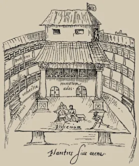 Swan Theatre in 1596 (from Johannes de Witts Observationes Londinienses), 1596