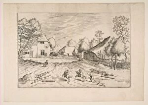 Doetechum Gallery: The Swans Inn with Farms from the series The Small Landscapes, 1559-61