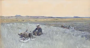 Reclining Prints: Swapping Lies, 1906. Creator: Henry Francois Farny