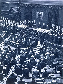 Reichstag Prints: Swearing-in ceremony of President Field Marshal von Hindenburg, Berlin, 12th May, 1925