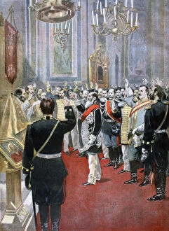 Swearing Gallery: Swearing the oath of allegiance to Tsar Nicholas II, Russian church in Paris, 1894