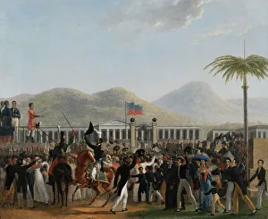 Palm Trees Prints: The Swearing In Of President Boyer At The Palace Of Haiti