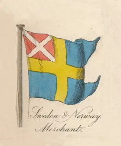 Symmetric Cross Prints: Sweden & Norway Merchant, 1838