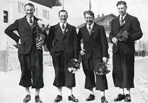 Swedish cross-country ski team, Winter Olympic Games, Garmisch-Partenkirchen, Germany, 1936