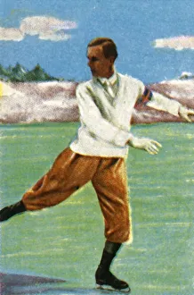 Gold Medallist Prints: Swedish figure skater Gillis Grafstrom, 1928. Creator: Unknown