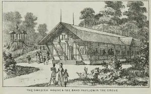 Muswell Hill Prints: The Swedish House and the Band Pavilion in the Grove at Alexandra Palace