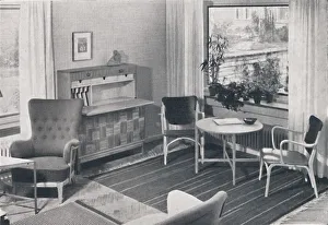 Houseplant Prints: A Swedish living-room with furniture designed by Caarl-Axel Acking and made by