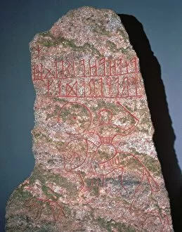 Influence Gallery: Swedish runestone with late Christian influences, 6th century
