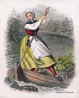 Swedish Woman Rowing, 1809. Artist: W Dickes